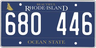 RI license plate 680446