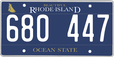 RI license plate 680447
