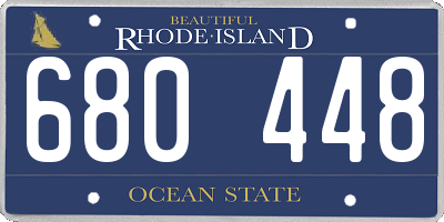 RI license plate 680448