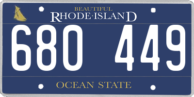 RI license plate 680449