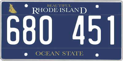 RI license plate 680451