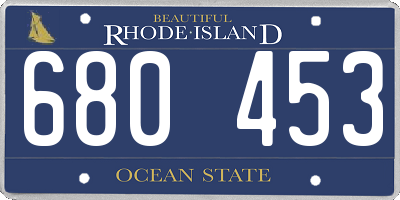 RI license plate 680453
