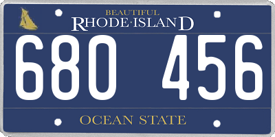 RI license plate 680456