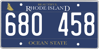 RI license plate 680458