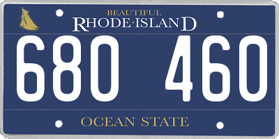 RI license plate 680460