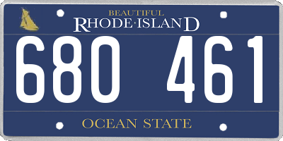 RI license plate 680461