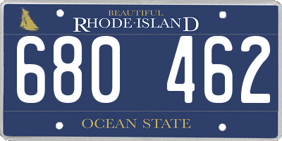 RI license plate 680462