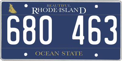RI license plate 680463