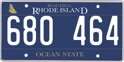RI license plate 680464