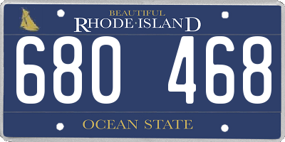 RI license plate 680468