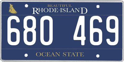 RI license plate 680469
