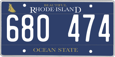 RI license plate 680474