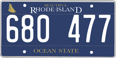 RI license plate 680477