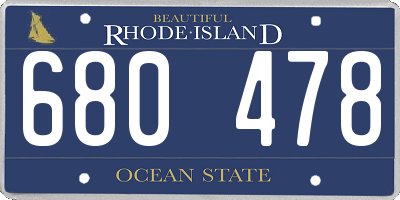 RI license plate 680478