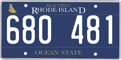 RI license plate 680481