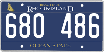 RI license plate 680486