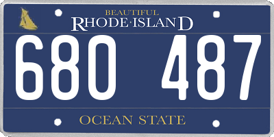 RI license plate 680487