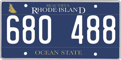 RI license plate 680488