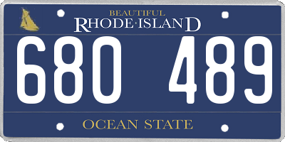 RI license plate 680489