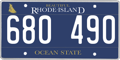 RI license plate 680490
