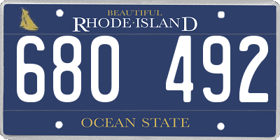 RI license plate 680492