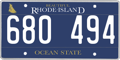 RI license plate 680494