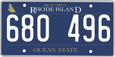 RI license plate 680496