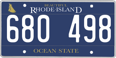RI license plate 680498