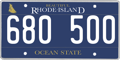 RI license plate 680500