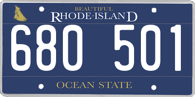 RI license plate 680501