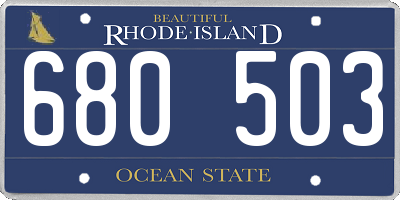 RI license plate 680503