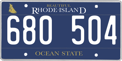 RI license plate 680504