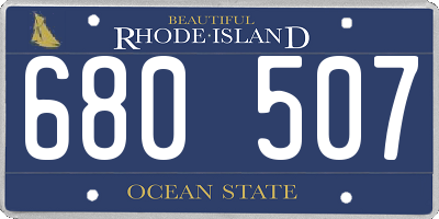 RI license plate 680507
