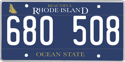 RI license plate 680508