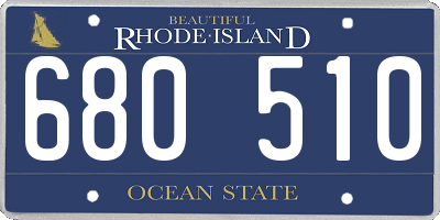 RI license plate 680510
