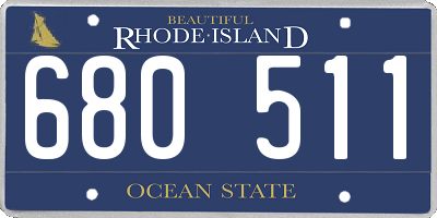 RI license plate 680511