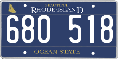RI license plate 680518
