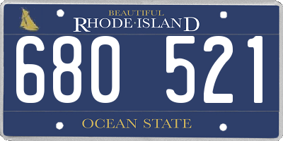RI license plate 680521