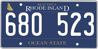 RI license plate 680523
