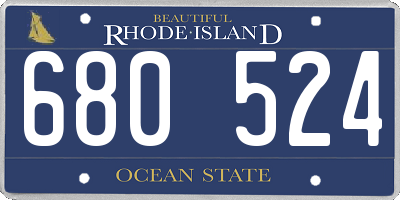 RI license plate 680524