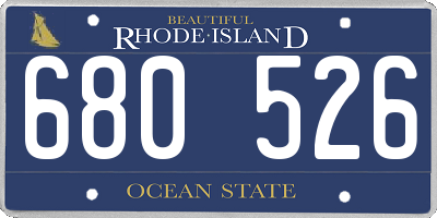 RI license plate 680526