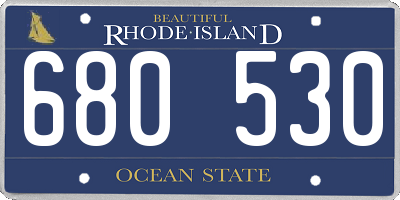 RI license plate 680530