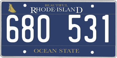 RI license plate 680531