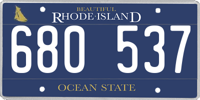 RI license plate 680537