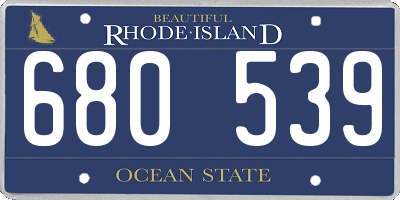 RI license plate 680539
