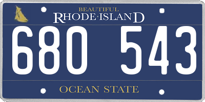 RI license plate 680543