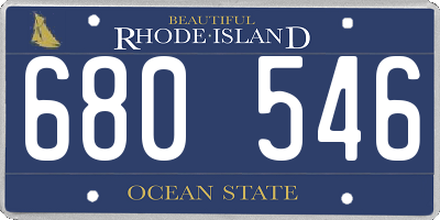 RI license plate 680546
