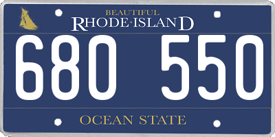 RI license plate 680550