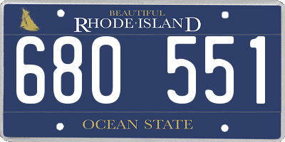 RI license plate 680551
