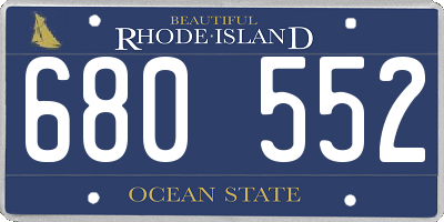 RI license plate 680552
